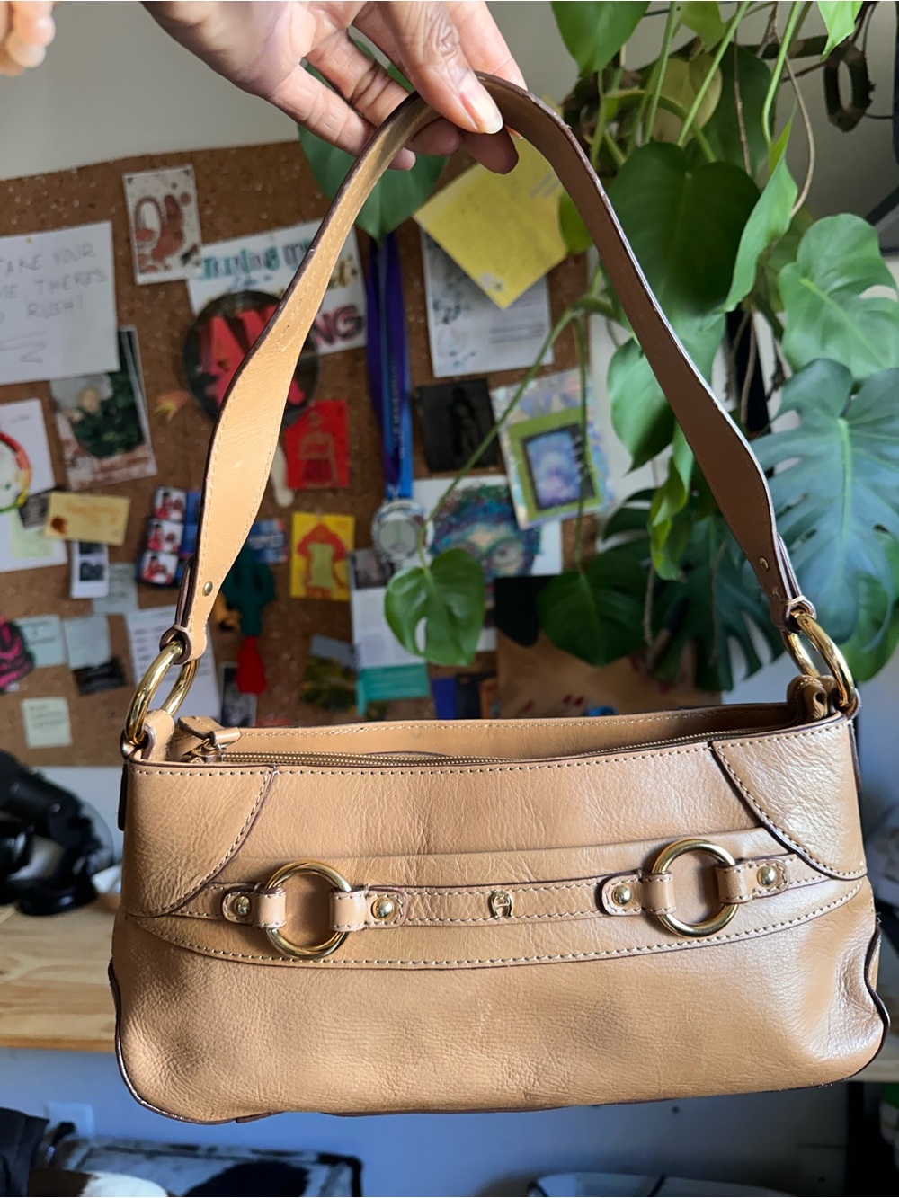Vintage Etienne Aigner Tan leather bag